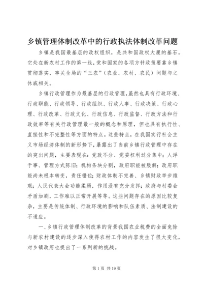 乡镇管理体制改革中的行政执法体制改革问题.docx