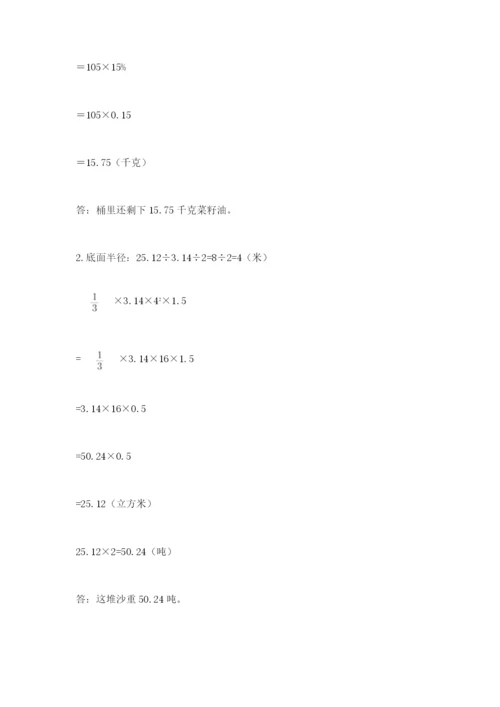 苏教版六年级数学小升初试卷（典优）.docx