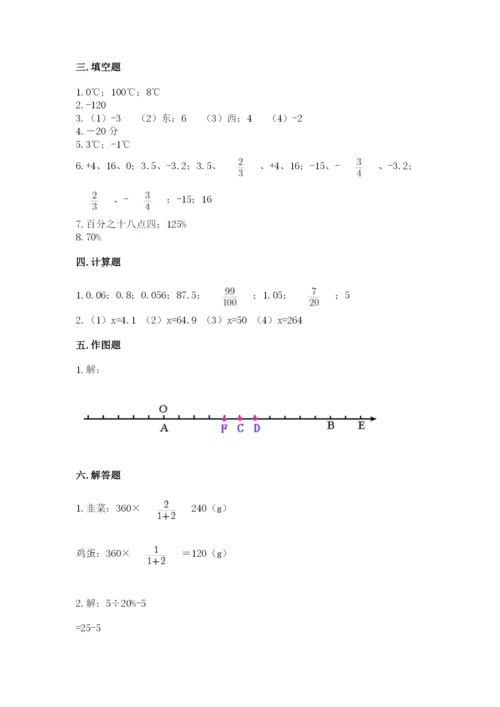 冀教版六年级下册数学 期末检测卷及参考答案（夺分金卷）.docx