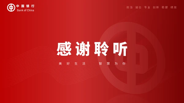 中国银行工作汇报通用PPT模板