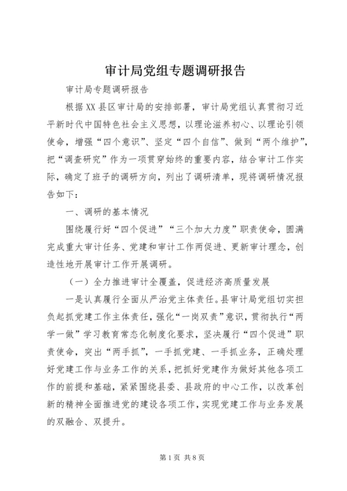 审计局党组专题调研报告 (2).docx