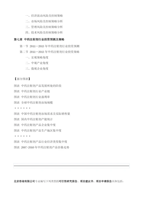 中药注射剂项目投资调研及前景预测报告模板.docx