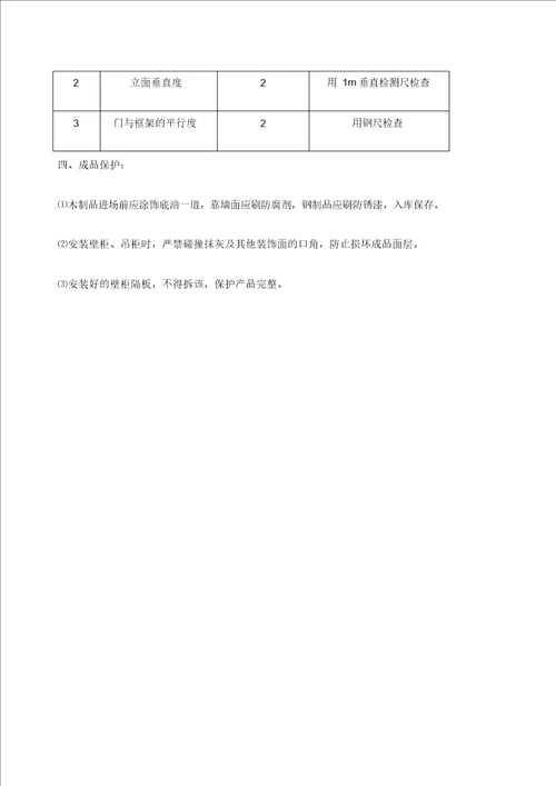 橱柜制作与安装施工技术交底