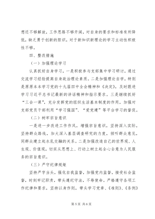 民主生活会检视剖析材料（收获情况、存在问题、原因剖析和整改措施）.docx