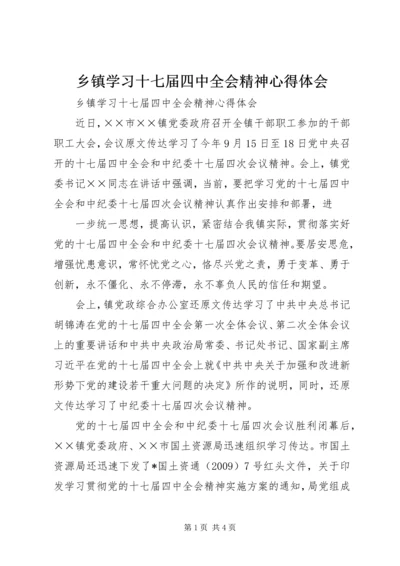 乡镇学习十七届四中全会精神心得体会.docx