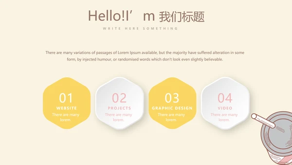 手绘西式蛋糕甜点面包动态PPT