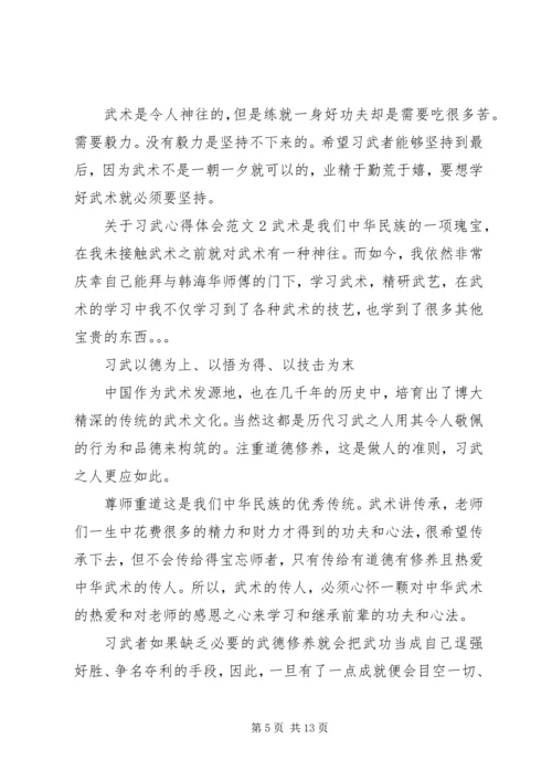 关于习武心得体会范文.docx