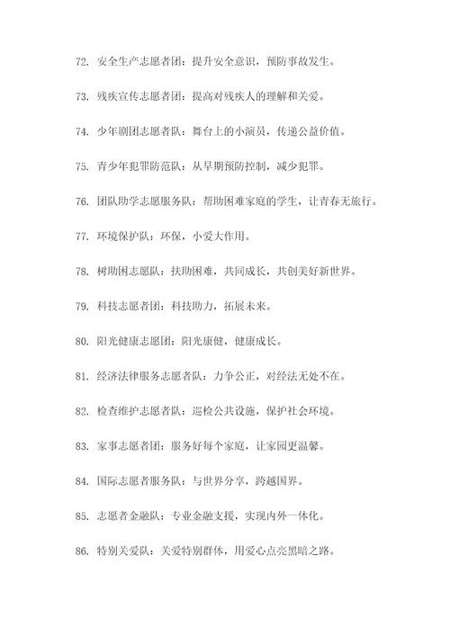 志愿团队名字和口号简短