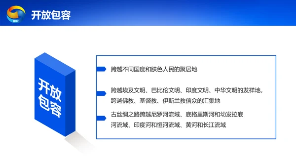蓝色党政一带一路丝绸之路国际合作高峰论坛ppt模板