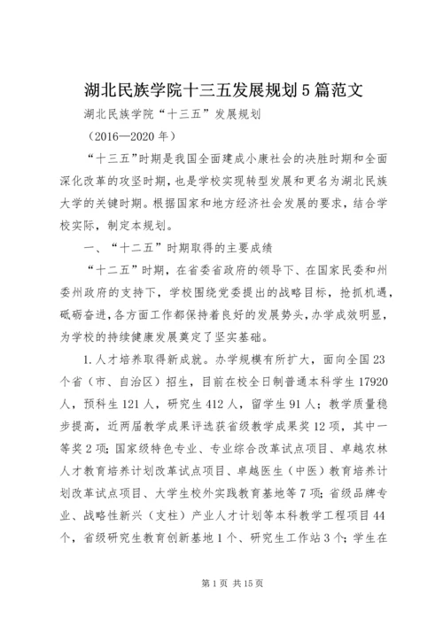 湖北民族学院十三五发展规划5篇范文 (3).docx