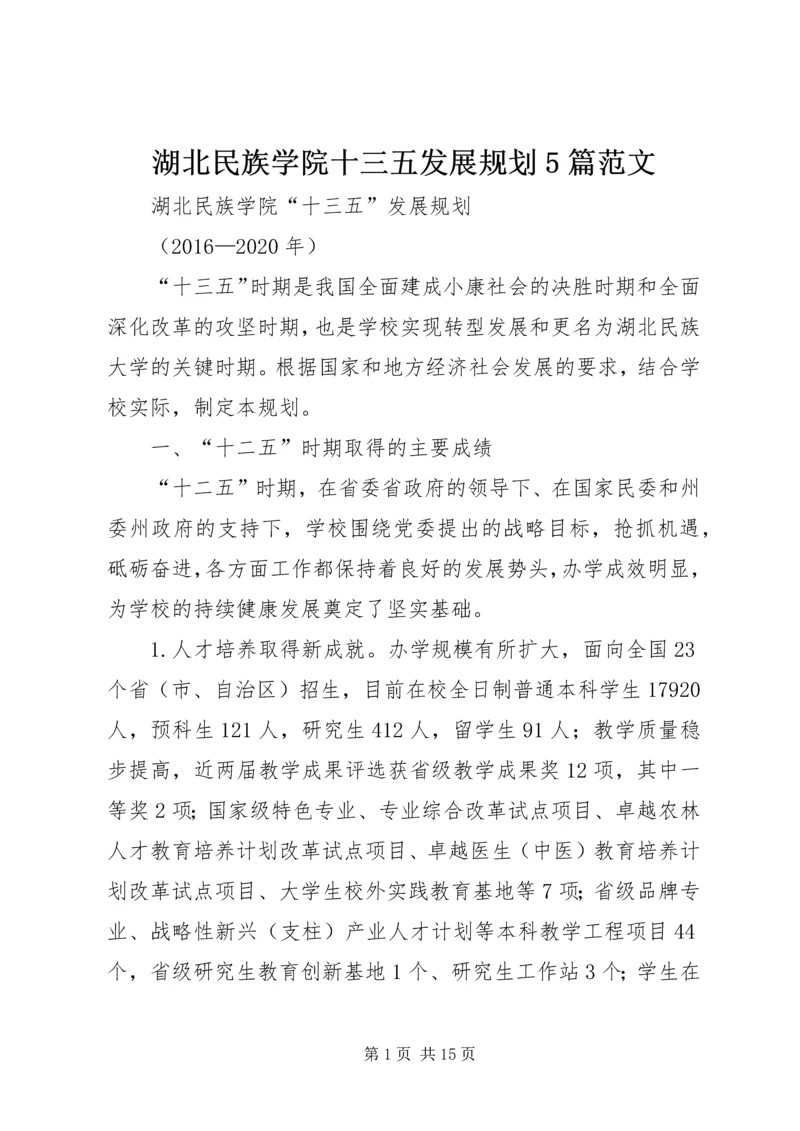 湖北民族学院十三五发展规划5篇范文 (3).docx