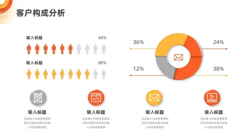 橙色黄色渐变微立体销售年中总结PPT模板
