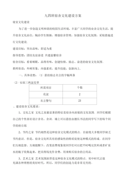 九四班宿舍文化建设方案.docx