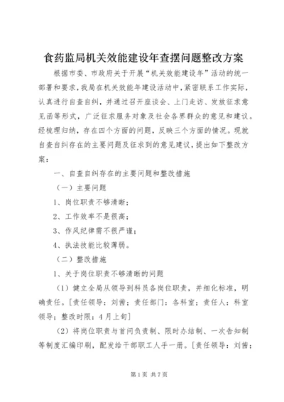 食药监局机关效能建设年查摆问题整改方案 (3).docx