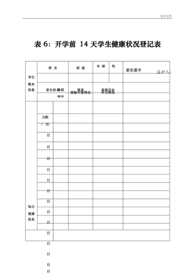 开学前14天学生健康状况登记表.docx