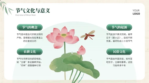 浅棕色中国风小暑社区活动PPT模板