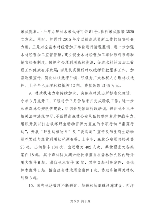 林业局上半年工作总结及下半年工作计划.docx