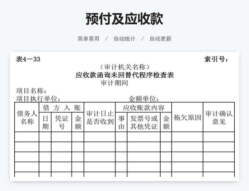 预付及应收款