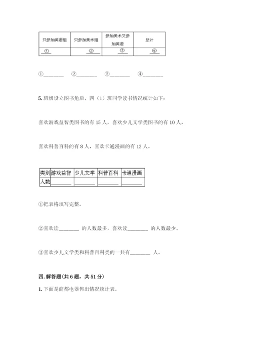 人教版二年级下册数学第一单元-数据收集整理-测试卷含答案【能力提升】.docx