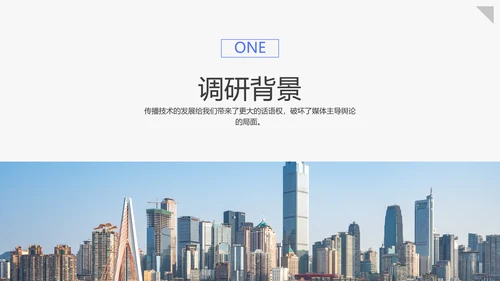 蓝色简约风大学生调研报告PPT模板