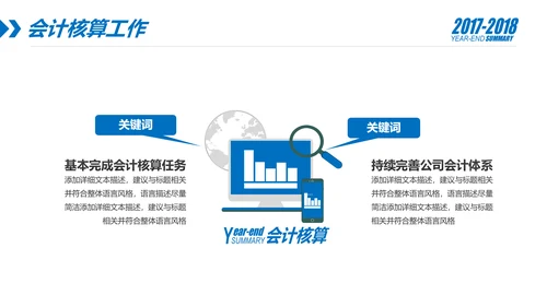 蓝色财务部数据分析报告年终总结PPT模板