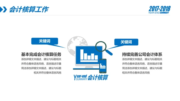 蓝色财务部数据分析报告年终总结PPT模板