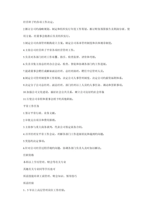 岗位职务专项说明书公共.docx