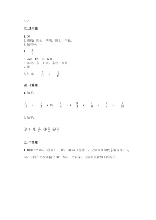 人教版小学六年级上册数学期末测试卷（中心小学）.docx