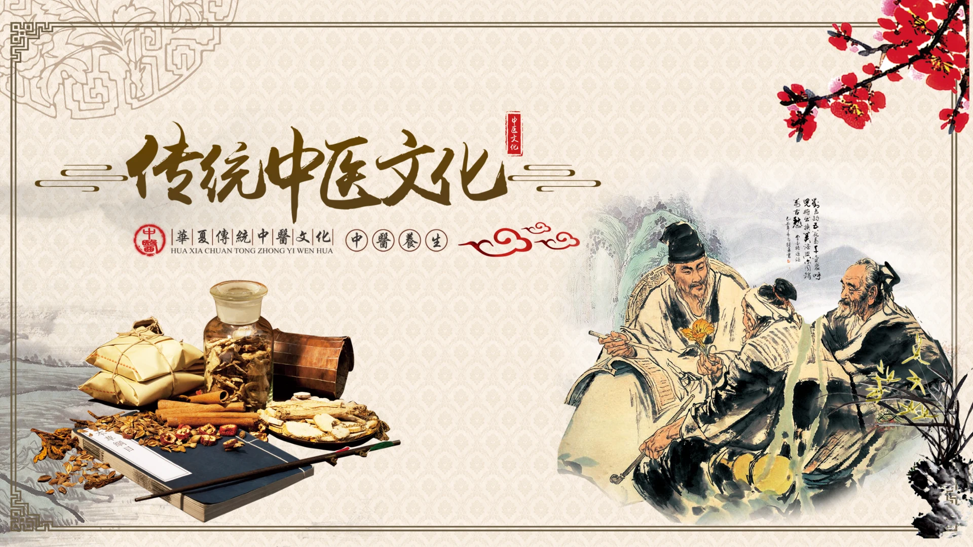 传统中医学中医院中医文化中草药PPT模板