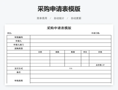 采购申请表模版