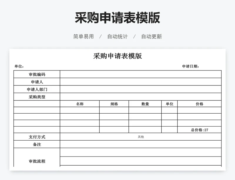 采购申请表模版