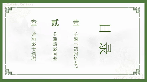 绿色中国风古风神奇中草药主题班会PPT模板中医药