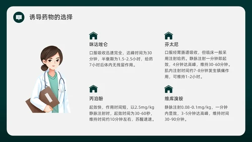 绿色水彩简约插画麻醉科普知识宣传企业培训PPT课件医疗护理