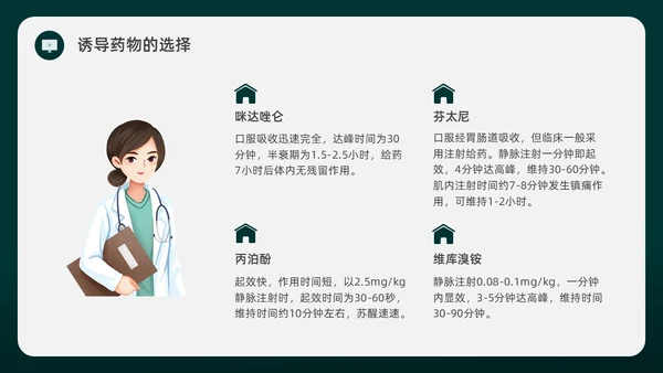 绿色水彩简约插画麻醉科普知识宣传企业培训PPT课件医疗护理