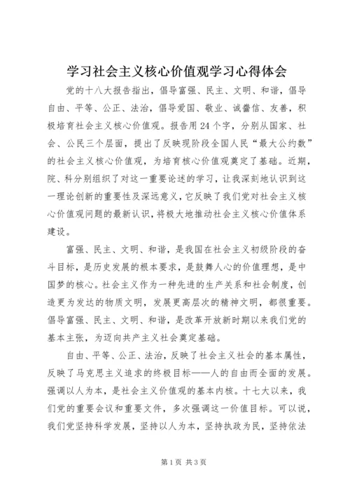 学习社会主义核心价值观学习心得体会.docx