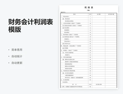 财务会计利润表模版