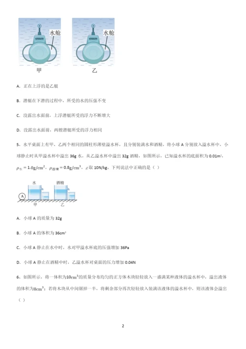 通用版初中物理八年级物理下册第十章浮力重点归纳笔记.docx