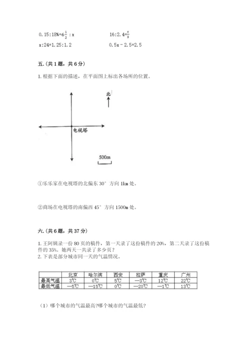 苏教版六年级数学下学期期末测试题（完整版）.docx