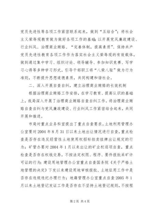 国土局治理商业贿赂专项工作汇报 (3).docx