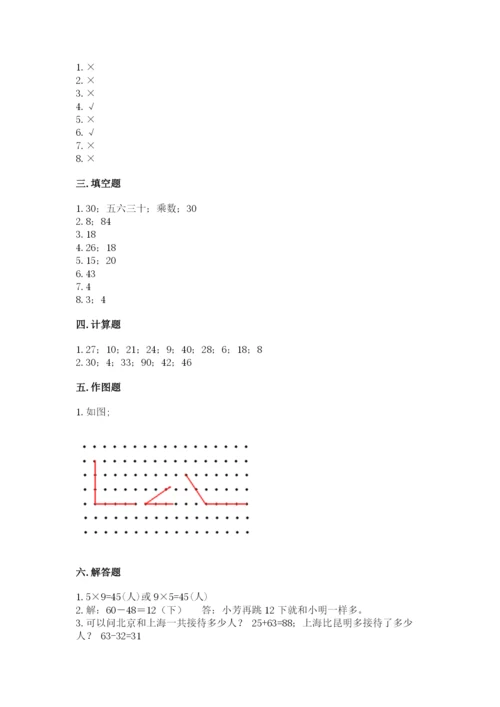 小学数学试卷二年级上册期中测试卷附参考答案【研优卷】.docx