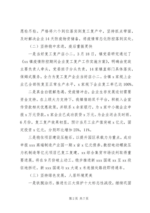 某镇XX年上半年工作总结及下半年工作计划.docx