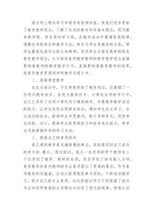中小学教师继续教育研修总结.docx