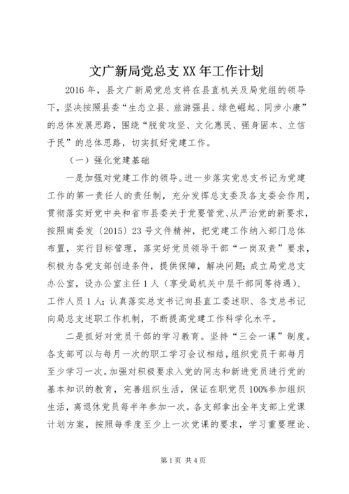 文广新局党总支XX年工作计划.docx