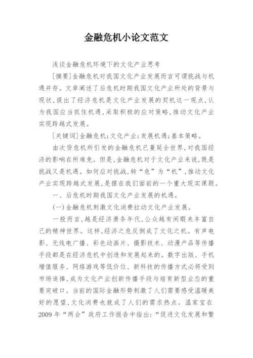 金融危机小论文范文.docx