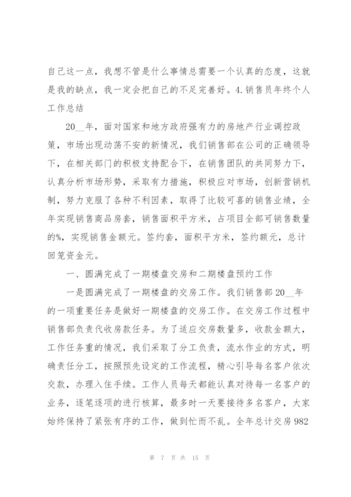 销售员年终个人工作总结（5篇）.docx