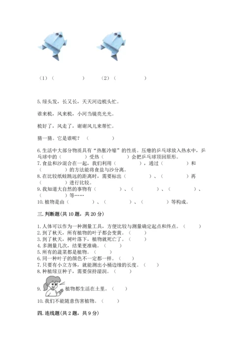 教科版一年级上册科学期末测试卷附精品答案.docx