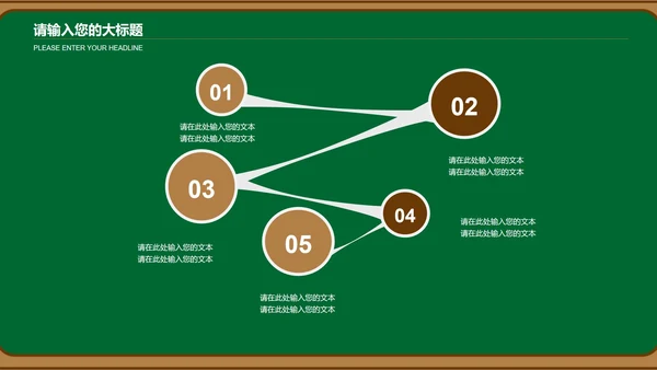 绿色卡通黑板风儿童插画教育教学课件PPT模板