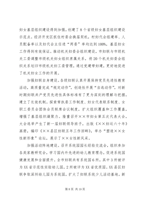 在市妇联会议上的工作报告 (3).docx