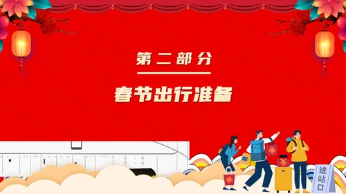 高铁返乡平安春运铁路交通安全知识ppt模板
