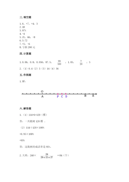 冀教版六年级下册数学 期末检测卷附答案【综合题】.docx